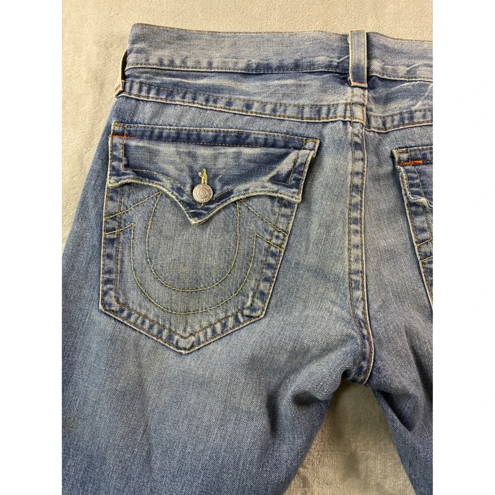 True Religion Ricky Straight Leg Jeans Mens 36 Medium Wash Made in USA Denim